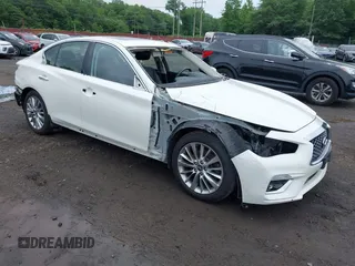 2019 Infiniti Q50 Luxe with VIN JN1EV7AR1KM552912, listed as a IAAI auction lot 42625742 with 68,744 mi miles and . Bid and sale history available at DreamBid. Image 1.
