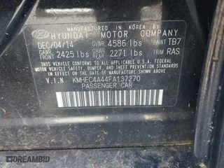 2015 Hyundai Sonata Hybrid Limited with VIN KMHEC4A44FA137270, listed as a IAAI auction lot 41825448 with 72,738 mi miles. Bid and sale history available at carsss.com. Image 9.