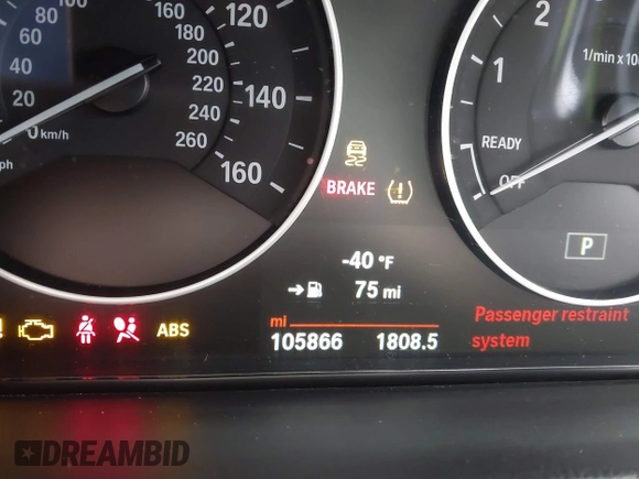 2016 BMW 3 Series 320i with VIN WBA8E1G51GNU11798, listed as a IAAI auction lot 41582559 with 105,866 mi miles and . Bid and sale history available at carsss.com. Image 7.