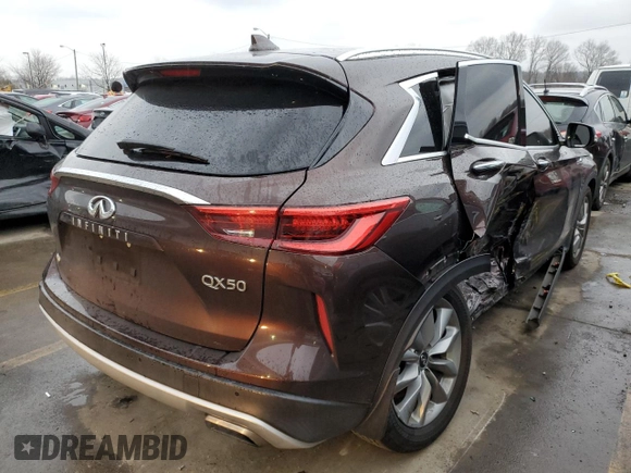 2020 Infiniti QX50 LUXE with VIN 3PCAJ5M39LF118573, listed as a Copart auction lot 37648013 with 50,744 mi miles. Bid and sale history available at carsss.com. Image 3.