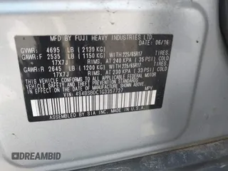 2016 Subaru Outback Premium with VIN 4S4BSBDC1G3357727, listed as a IAAI auction lot 42376722 with 81,895 mi miles and . Bid and sale history available at DreamBid. Image 9.