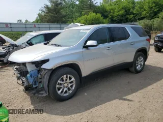 2019 Chevrolet Traverse LT Cloth z VIN 1GNERGKW3KJ258684, wystawiony jako Copart lot #60484025 z przebiegiem 96 842 mil mil oraz Czysty tytuł • Clean title. Historia ofert i sprzedaży dostępna na DreamBid. Obrazek 1.