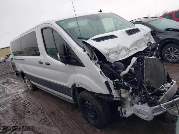 2024 Ford Transit Passenger Wagon XL with VIN 1FBAX2YG9RKA12439, listed as a IAAI auction lot 41673862 with 0 mi miles. Bid and sale history available at carsss.com. Image 1.