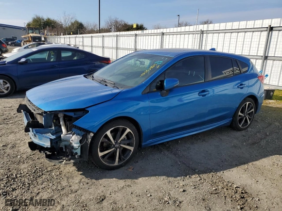 2022 Subaru Impreza Sport with VIN 4S3GTAM62N3714003, listed as a Copart auction lot 42552825 with 0 mi miles and Salvage Title. Bid and sale history available at carsss.com. Image 1.