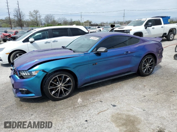 2016 Ford Mustang EcoBoost with VIN 1FA6P8TH2G5305315, listed as a Copart auction lot 52445595 with 96,877 mi miles and Salvage Title. Bid and sale history available at carsss.com. Image 1.