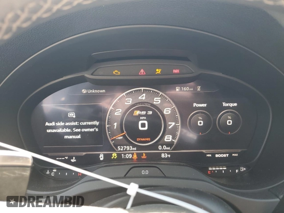 2019 Audi RS 3 z VIN WUABWGFF4KA900203, wystawiony jako Copart lot #52887714 z przebiegiem 52 793 mil mil oraz Szkody całkowita. Historia ofert i sprzedaży dostępna na DreamBid. Obrazek 9.