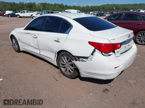 2014 Infiniti Q50 Premium with VIN JN1BV7AR0EM686530, listed as a IAAI auction lot 40381908 with 228,156 mi miles. Bid and sale history available at carsss.com. Image 3.