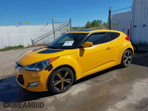 2013 Hyundai Veloster w/Gray Int with VIN KMHTC6AD8DU093272, listed as a IAAI auction lot 40407768 with 91,038 mi miles and . Bid and sale history available at DreamBid. Image 2.
