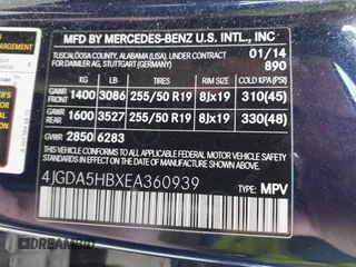 2014 Mercedes-Benz M 350 z VIN 4JGDA5HBXEA360939, wystawiony jako IAAI lot #41931512 z przebiegiem 168 988 mil mil oraz . Historia ofert i sprzedaży dostępna na DreamBid. Obrazek 9.