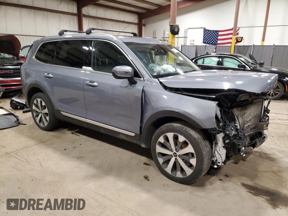 2022 Kia Telluride S with VIN 5XYP6DHCXNG249121, listed as a Copart auction lot 87368404 with 37,642 mi miles and Salvage Title. Bid and sale history available at DreamBid. Image 4.