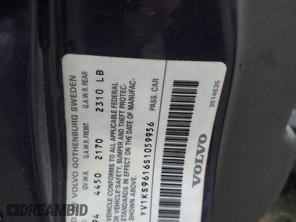 1995 Volvo 960 с VIN YV1KS9616S1059956, выставлен на аукционе Copart как лот 86760234 с пробегом 137 261 миль миль и Списание • Salvage title. История ставок и продаж доступна на DreamBid. Изображение 12.