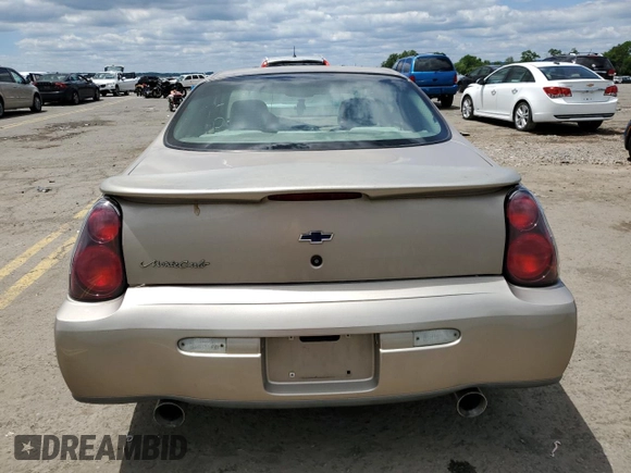 2002 Chevrolet Monte Carlo LS with VIN 2G1WW12E029125511, listed as a Copart auction lot 58428624 with 196,508 mi miles and Salvage Title. Bid and sale history available at carsss.com. Image 6.