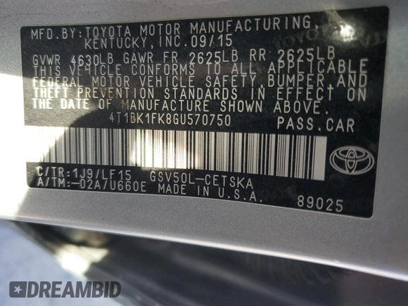 2016 Toyota Camry XSE with VIN 4T1BK1FK8GU570750, listed as a Copart auction lot 87064284 with 98,552 mi miles and Salvage Title. Bid and sale history available at carsss.com. Image 12.