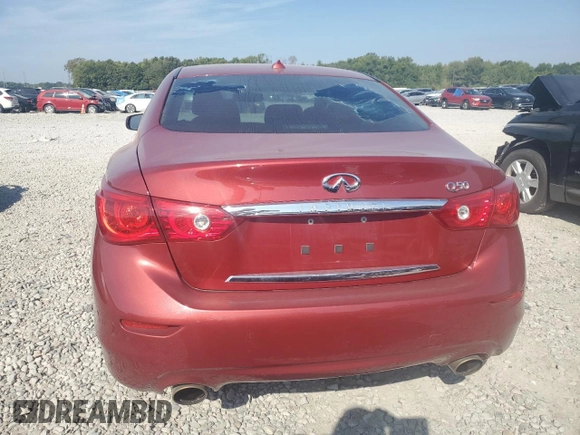 2015 Infiniti Q50 with VIN JN1BV7AP7FM340331, listed as a Copart auction lot 71218624 with 90,675 mi miles and Salvage title. Bid and sale history available at DreamBid. Image 6.