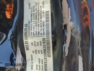 2009 Smart fortwo Pure z VIN WMEEJ31X09K267836, wystawiony jako Copart lot #55500135 z przebiegiem Nie podano mil oraz Szkody całkowita. Historia ofert i sprzedaży dostępna na DreamBid. Obrazek 13.