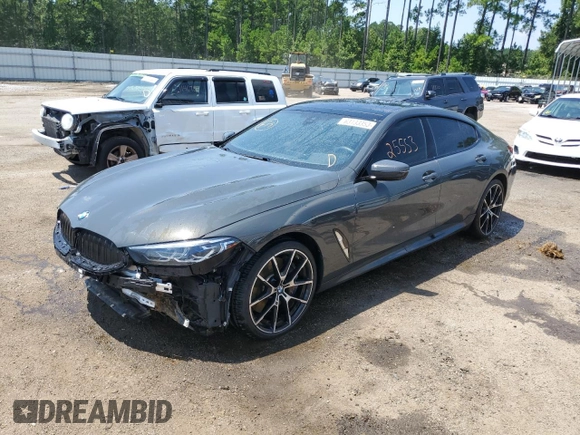 2020 BMW 8 Series 840i with VIN WBAGV2C06LCD56253, listed as a Copart auction lot 63133353 with 25,553 mi miles and . Bid and sale history available at DreamBid. Image 1.