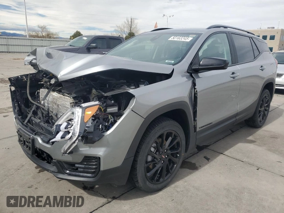 2023 GMC Terrain SLE with VIN 3GKALTEG9PL197285, listed as a Copart auction lot 50163245 with 57,627 mi miles and Salvage title. Bid and sale history available at DreamBid. Image 1.