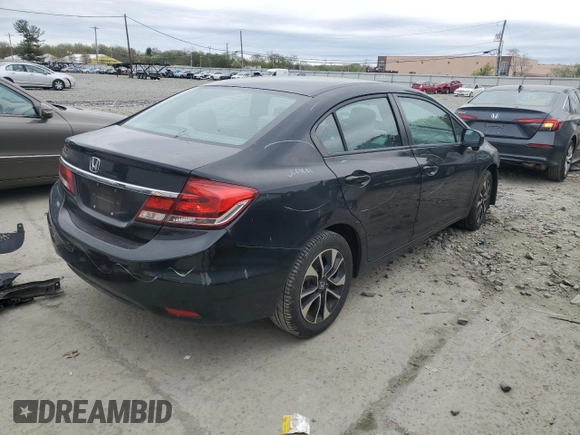 2014 Honda Civic Sedan EX with VIN 19XFB2F82EE264963, listed as a Copart auction lot 53520775 with 0 mi miles and Salvage Title. Bid and sale history available at carsss.com. Image 3.
