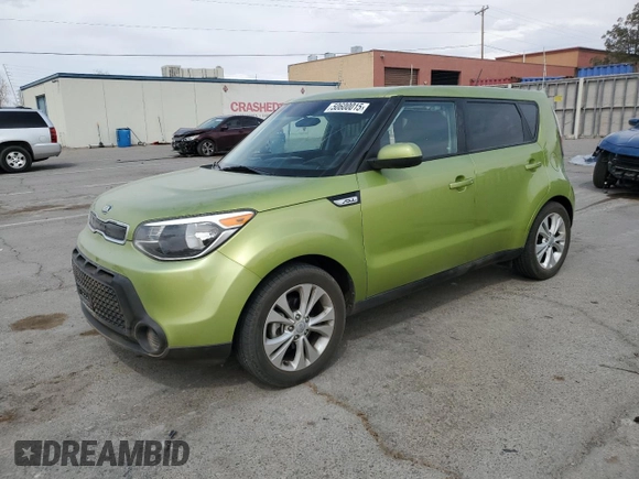 2015 Kia Soul + with VIN KNDJP3A5XF7765583, listed as a Copart auction lot 50600015 with 91,069 mi miles and Salvage Title. Bid and sale history available at carsss.com. Image 1.