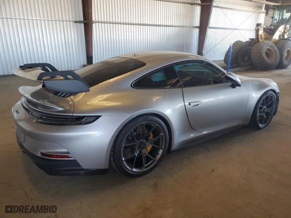 2024 Porsche 911 GT3 with VIN WP0AC2A96RS263244, listed as a Copart auction lot 46173105 with 3,727 mi miles and Salvage Title. Bid and sale history available at carsss.com. Image 3.