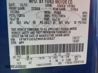 2006 Ford Escape XLT with VIN 1FMYU03Z96KB35827, listed as a Copart auction lot 83392794 with 230,346 mi miles and Salvage Title. Bid and sale history available at carsss.com. Image 12.