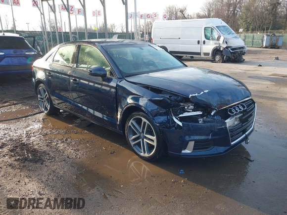 2018 Audi A3 Sedan Premium with VIN WAUAUGFFXJ1022965, listed as a IAAI auction lot 41533808 with 62,212 mi miles. Bid and sale history available at carsss.com. Image 1.