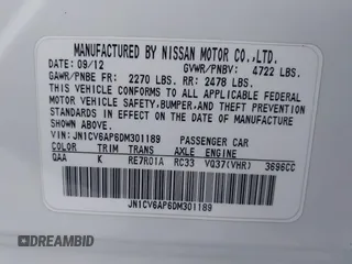 2013 Infiniti G37 Journey with VIN JN1CV6AP6DM301189, listed as a IAAI auction lot 41242902 with 60,683 mi miles and . Bid and sale history available at DreamBid. Image 9.