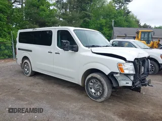 2017 Nissan NV SL with VIN 5BZAF0AA9HN850668, listed as a IAAI auction lot 42252995 with 99,069 mi miles and . Bid and sale history available at DreamBid. Image 1.