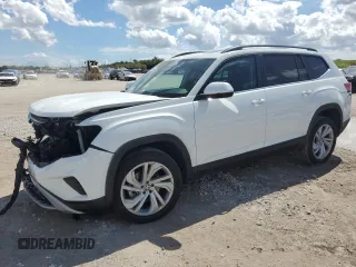 2023 Volkswagen Atlas SE with VIN 1V2JR2CA0PC549599, listed as a Copart auction lot 47189555 with 18,291 mi miles and Non repairable. Bid and sale history available at DreamBid. Image 1.