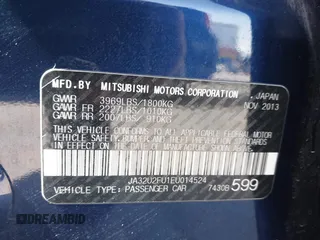 2014 Mitsubishi Lancer ES with VIN JA32U2FU1EU014524, listed as a IAAI auction lot 42171073 with 104,593 mi miles and . Bid and sale history available at DreamBid. Image 9.