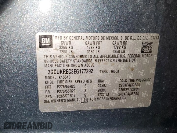 2014 Chevrolet Silverado 1500 LT with VIN 3GCUKREC3EG177292, listed as a Copart auction lot 50127495 with 248,938 mi miles and Clean Title. Bid and sale history available at DreamBid. Image 12.