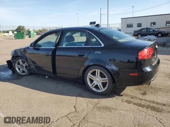 2007 Audi A4 2.0T with VIN WAUDF78E57A127434, listed as a Copart auction lot 61790355 with 203,514 mi miles and Salvage title. Bid and sale history available at DreamBid. Image 2.