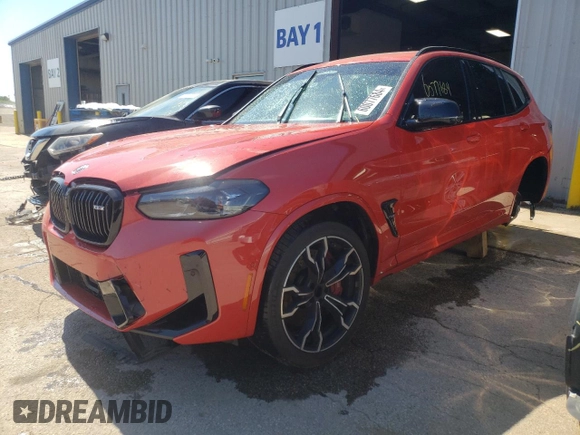 2023 BMW X3 M z VIN 5YM13EC0XP9R08389, wystawiony jako Copart lot #60077684 z przebiegiem 27 959 mil mil oraz Szkoda całkowita • Salvage title. Historia ofert i sprzedaży dostępna na DreamBid. Obrazek 1.