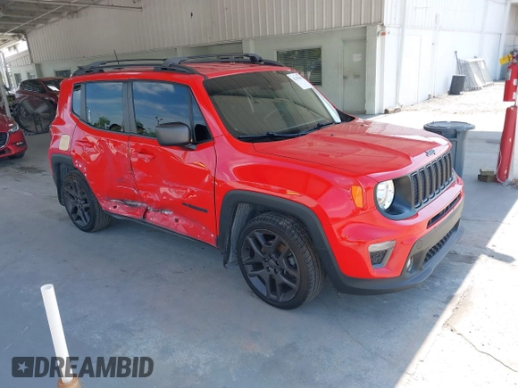 2021 Jeep Renegade Latitude with VIN ZACNJCBBXMPM51713, listed as a IAAI auction lot 42339289 with 44,763 mi miles and . Bid and sale history available at DreamBid. Image 1.