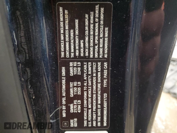 2018 Buick Cascada Premium with VIN W04WH3N53JG071723, listed as a Copart auction lot 82610134 with 117,852 mi miles and Salvage title. Bid and sale history available at DreamBid. Image 12.
