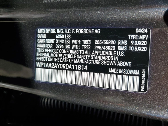 2024 Porsche Cayenne z VIN WP1AA2AY0RDA11814, wystawiony jako Copart lot #45279905 z przebiegiem 4 497 mil mil oraz Szkoda całkowita • Salvage title. Historia ofert i sprzedaży dostępna na DreamBid. Obrazek 14.