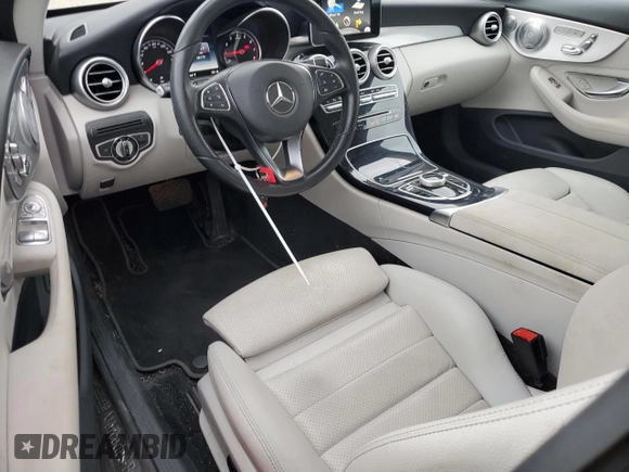 2017 Mercedes-Benz C 300 with VIN WDDWJ4JB3HF444647, listed as a Copart auction lot 47061125 with 48,172 mi miles and Salvage Title. Bid and sale history available at carsss.com. Image 8.