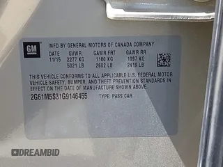 2016 Cadillac XTS Luxury Collection with VIN 2G61M5S31G9146455, listed as a IAAI auction lot 42019234 with 72,019 mi miles. Bid and sale history available at carsss.com. Image 9.