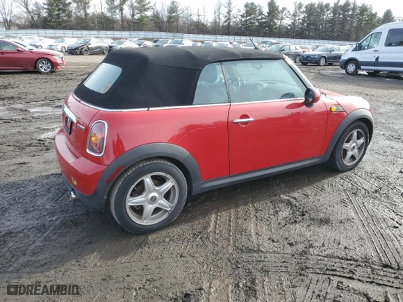 2009 MINI Cooper Convertible with VIN WMWMR33589TJ94303, listed as a Copart auction lot 43358885 with 44,688 mi miles and Clean Title. Bid and sale history available at carsss.com. Image 3.