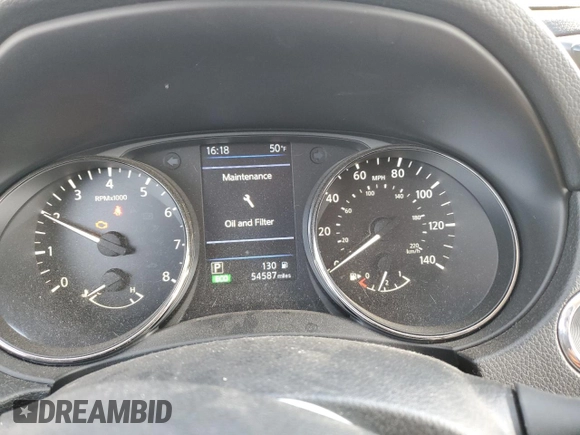 2019 Nissan Rogue SV with VIN JN8AT2MV6KW401800, listed as a Copart auction lot 51526515 with 54,587 mi miles and Salvage Title. Bid and sale history available at carsss.com. Image 9.