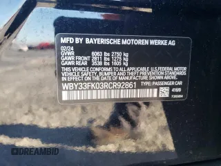 2024 BMW i5 eDrive40 with VIN WBY33FK03RCR92861, listed as a Copart auction lot 88443755 with 13,138 mi miles and Salvage title. Bid and sale history available at DreamBid. Image 14.
