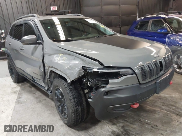 2019 Jeep Cherokee Trailhawk Elite with VIN 1C4PJMBX8KD458989, listed as a IAAI auction lot 41881517 with 89,045 mi miles. Bid and sale history available at carsss.com. Image 1.