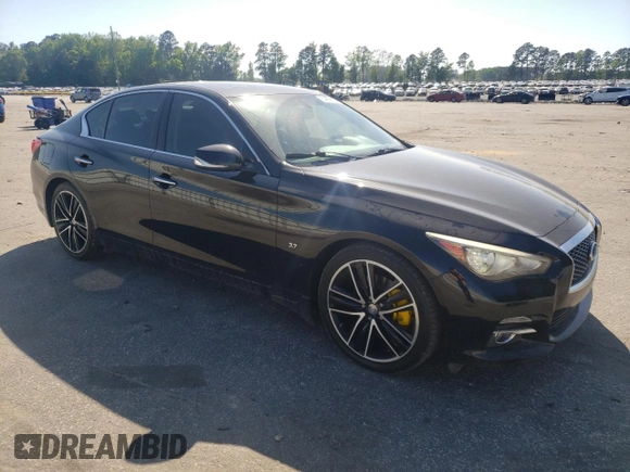 2015 Infiniti Q50 Sport with VIN JN1BV7AP5FM342451, listed as a Copart auction lot 54985825 with 149,516 mi miles and Salvage title. Bid and sale history available at DreamBid. Image 4.