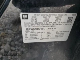 2014 GMC Terrain SLE with VIN 2GKFLWEK8E6245517, listed as a Copart auction lot 72697024 with 117,535 mi miles and Salvage title. Bid and sale history available at DreamBid. Image 13.