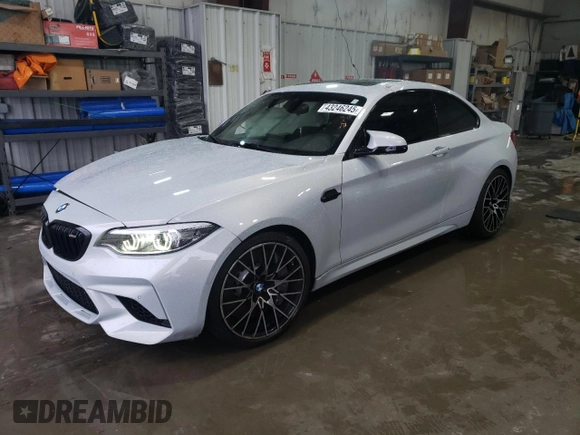 2020 BMW M2 Competition with VIN WBS2U7C02L7D74179, listed as a Copart auction lot 43246245 with 48,062 mi miles and Salvage Title. Bid and sale history available at carsss.com. Image 1.