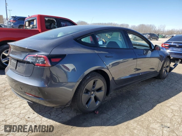 2023 Tesla Model 3 with VIN 5YJ3E1EA7PF696177, listed as a Copart auction lot 47939205 with 32,578 mi miles and Salvage Title. Bid and sale history available at carsss.com. Image 3.