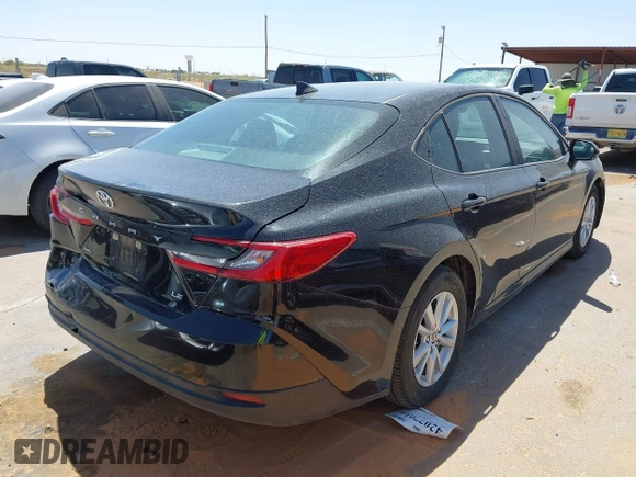 2025 Toyota Camry LE with VIN 4T1DAACK9SU522182, listed as a IAAI auction lot 42048972 with 18,498 mi miles and . Bid and sale history available at DreamBid. Image 4.
