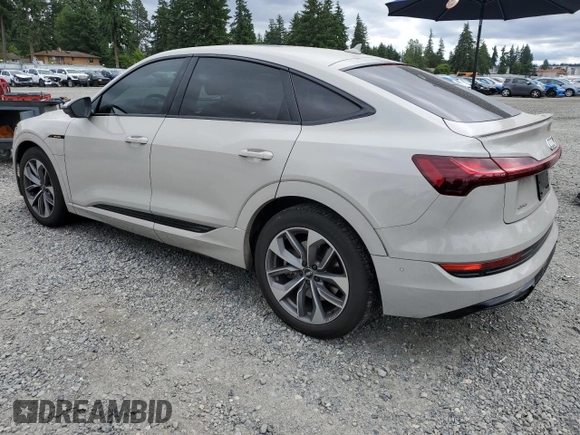 2021 Audi e-tron Sportback Premium Plus with VIN WA12AAGE3MB000740, listed as a Copart auction lot 61276315 with 51,527 mi miles and Salvage title. Bid and sale history available at DreamBid. Image 2.