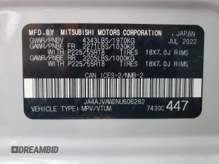 2022 Mitsubishi Outlander Sport SE z VIN JA4AJVAW2NU606282, wystawiony jako Copart lot #73378103 z przebiegiem 21 230 mil mil oraz . Historia ofert i sprzedaży dostępna na DreamBid. Obrazek 14.