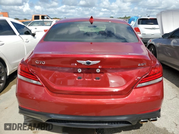 2021 Genesis G70 2.0T with VIN KMTG64LA4MU067242, listed as a Copart auction lot 73973054 with 37,865 mi miles and Non Repairable. Bid and sale history available at carsss.com. Image 6.